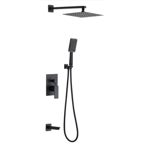 Ankastre Banyo Takımı 3 Yönlü Kare Siyah PS 1429 - 1